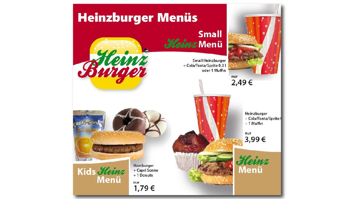 Menükarte Heinz Burger