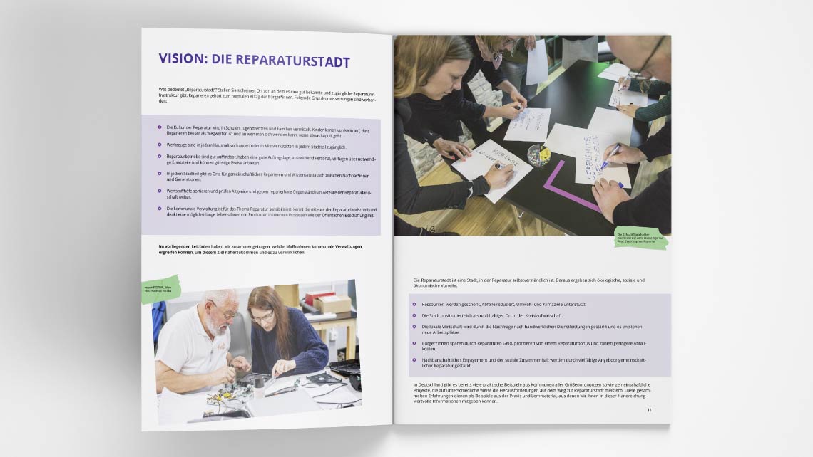 Broschüre Leitfaden Kommunale Reparaturfoerderung Innenseiten